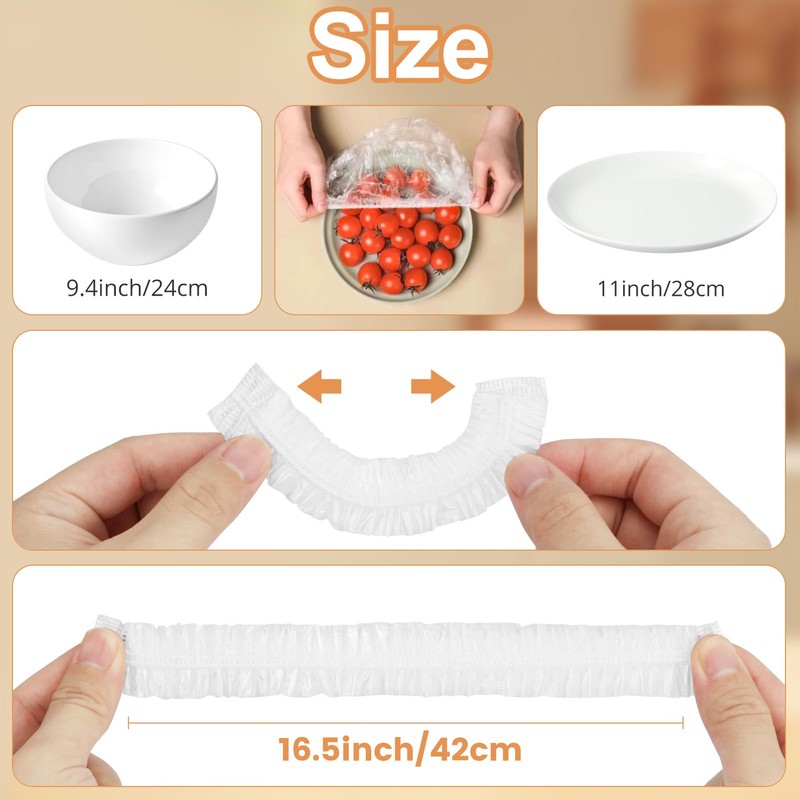 Homelove 200pcs Plastic Bowl Covers Food Cover Dish Covers, Reusable