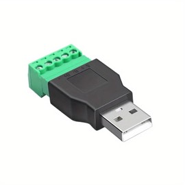 CABLEPELADO USB Type A Male Screw Terminal 5 Pin USB 2.0 Rated Voltage 30V Suitable for Charging and Transmitting Male