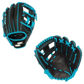 SSK Z7 Specialist Infield Baseball Glove – 11.5” - 11.75” - 12” – 12.25” – Right & Left Hand Throw (11.5" - Right Hand Throw, Black/Electric Blue - I Web)