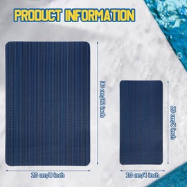 Pool Safety Cover Patch Kit Swimming Pool Safety Cover Repair Kit 12 x 8 Inch, 4 x 8 Inch Self Adhesive Mesh Pool Cover Patch Blue Pool Cover Saver Patch for Inground Pool Cover (6 Pieces)