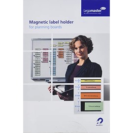 Legamaster Magnetic Label Carriers with White Insert Cards 60x20mm [Pack 54] Ref ET26