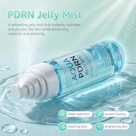 PDRN - Suero de gelatina en bruma facial ultrafina, spray facial hidratante con niacinamida y triple ácido hialurónico para calmar la piel y brillo hú