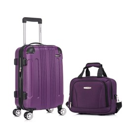 Rockland London Hardside Spinner Wheel Luggage Set, Purple, Carry-On 20-Inch and Tote 14-Inch (F1902-PURPLE)