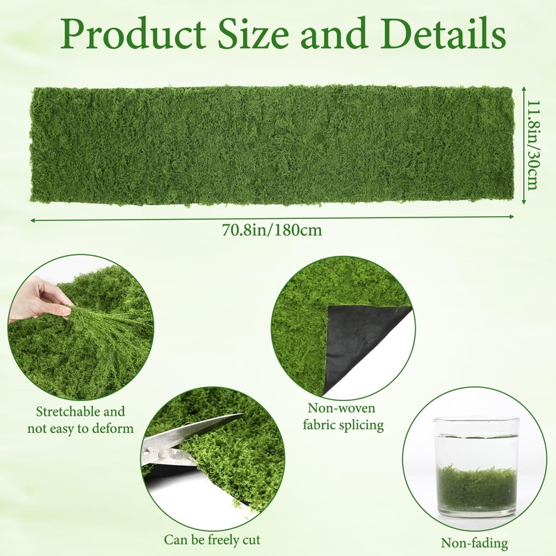 Betylifoy Moss Table Runner Fake Moss for Crafts Artificial Moss