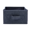 Collapsible Cotton Blend Rectangular Storage Drawer with Handle, Set of