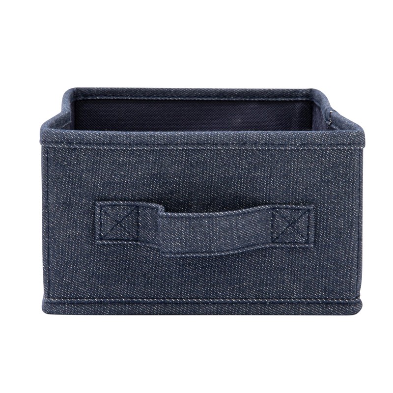 Collapsible Cotton Blend Rectangular Storage Drawer with Handle, Set of