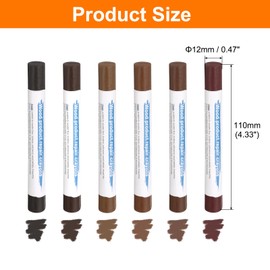 HARFINGTON Wood Filler Sticks 6 Colors Wooden Wax Touch Up Furniture Repair Crayons for Wood Brown, Ebony, Rosewood, Wood, Teak, Brown Walnut