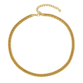 BUEMMR Cuban Link Chunky Chain Necklace 14K Gold Plated Thick for Men Daily Street Wear, Trendy Necklace Women Party Gifts