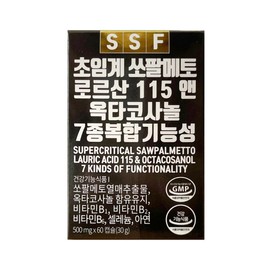 Sunsu Food 순수식품 쏘팔메토 로르산 115 앤 옥타코사놀 500mg x 60캡슐 /  써클 Sunsory Food Saw Palmetto Luric Acid 115 and Octacosanol 500mg x 60 Capsules / Circle