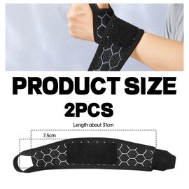 Biluer Wrist Bandages, Pack of 2 Wrist Support, Wrist Bandages, Gym, Suitable for Sports and Fitness, Housework (Black)