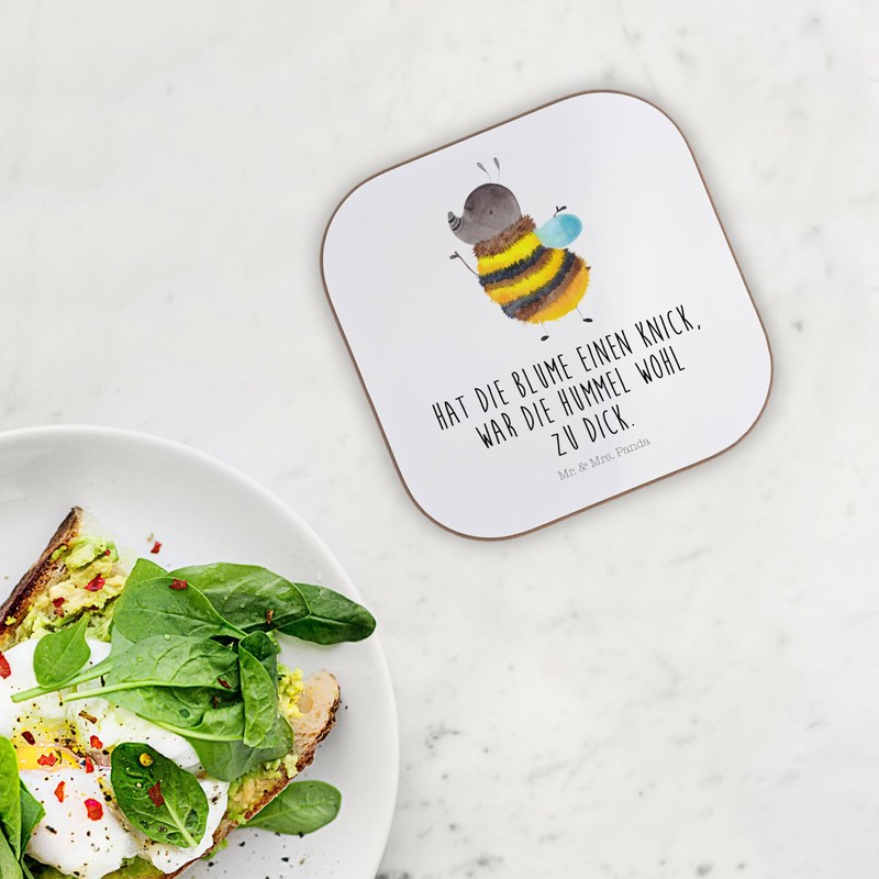 Mr. & Mrs. Panda Square Coaster Bumble Bee Fluffy Gift