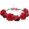 DANRENPANG Women's Bohemian Simulated Rose Flower Wreath Adjustable Flower Crown
