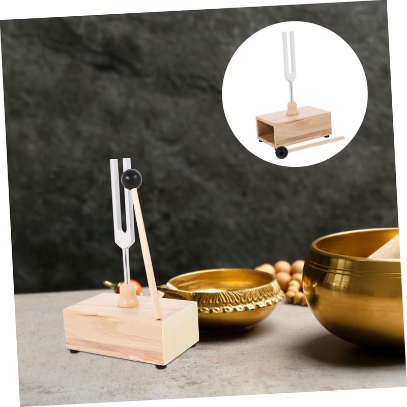 Kisangel 1 Set Tuning Fork with Wooden Resonator Box Mallet