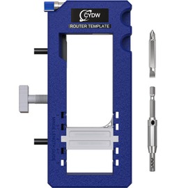 Door Hinge Jig, Door Hinge Router Template,Door Hinge Mortiser, Hinge Installation Kit Fits 3” to 5” Length and 1/4” or 5/8” Thickness Door Hinge, Blue