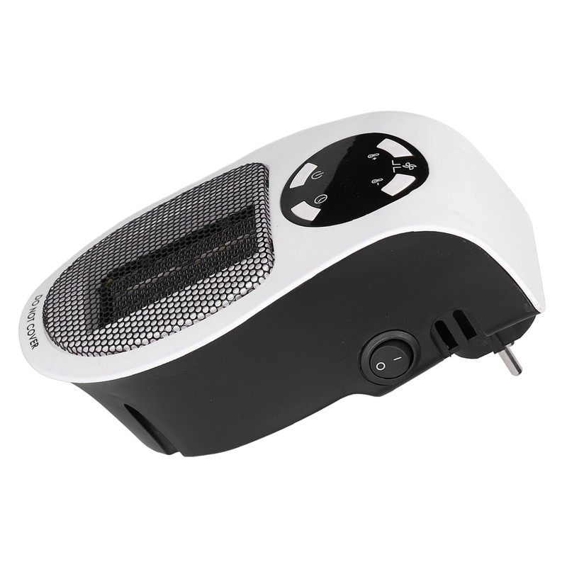 500W Black and White Mini Electric Heater Portable Wall Mounted