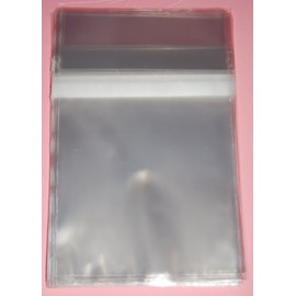 celloexpress Tape on Bag 6" x 4" - 108mm x 152mm + 30mm Flap - Mounted Photograph Cellophane Display Bags 40 Micron Self Seal - Small Cello - Pack of 50