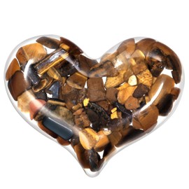 Nupuyai Occhio di tigre in pietre di cristallo di resina a forma di cuore per Rilassamento, pietra di palma tascabile per il Chakra meditazione e decorazione interna