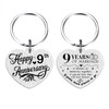 Tangvo 9 Years Anniversary Keychain - Happy 9th Wedding Anniversary