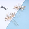 Yheakne Pearl Crystal Wedding Hair Pins Gold Flower Hair Pins