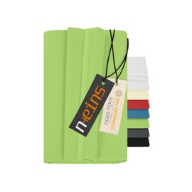 npluseins 701.887 Sheet without Elastic Band 100% Cotton Approx. 150 x 250 cm Green