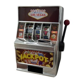 LND Gifts Savings Bank One Armed Bandit Slot Machine, Slot Machines Money Bank For Adults, Secret Santa Gifts for Him, Gifts For Her, Retro Gifts For Adults Novelty Gifts Measures 18cm x 12cm Approx