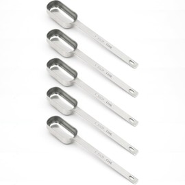 BERYLER 5PCS 1 Tablespoon Single Measuring Spoon, Stainless Steel Individual Spoons, Long Handle Spoons Only 1 tbsp(15 ml)
