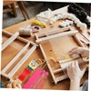 DOITOOL Wooden Spool Knitting Doll Set DIY Yarn Weaving Tool
