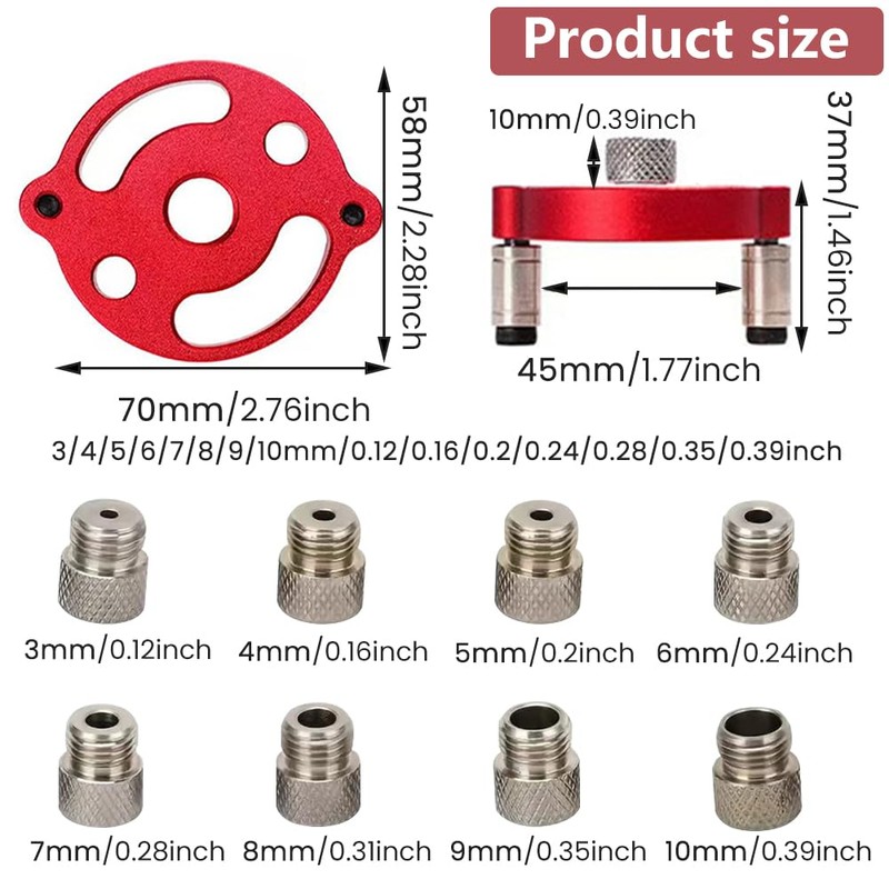 Drill Guide Locator Self Centering Doweling Jig, 3/4/5/6/7/8/9/10mm Self Center