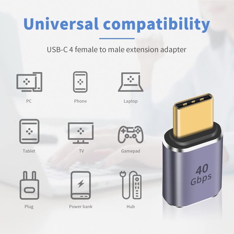 Duttek USB C Female to USB C Male 40Gbps, USB