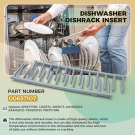 00657107 Dishwasher Dishrack Insert Compatible with Bosch 657107, Dishwasher Insert Flip Tines Replaces AP5617796 1202372 2693515 657107 AH3652023