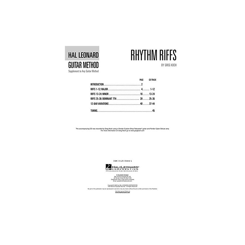 Hal Leonard Rhythm Riffs Guitar Method Book with Online Audio