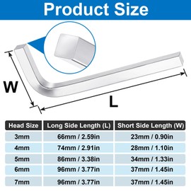 Lekgavd 5pcs L Shaped Square Head Wrench, 3/4/5/6/7 mm Square Head Allen Wrench, Chromium Vanadium Steel Square Key Screwdriver Set for Pocket Hole Screws