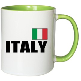 Mister Merchandise Coffee Cup Italy Flag Tea Cup White / Green