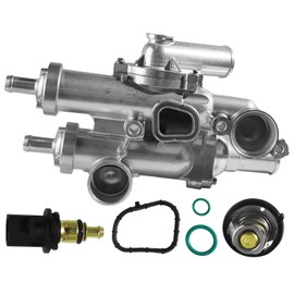 902-319 Aluminium Thermostat Housing Assembly W/Sensor 68003582AB Compatible with Chrysler 200 Sebring 2011-2014, for Dodge Caliber 1.8L 2.0L 2.4L 2008-2012, for Jeep Compass 2.0L 2.4L 2009-2017