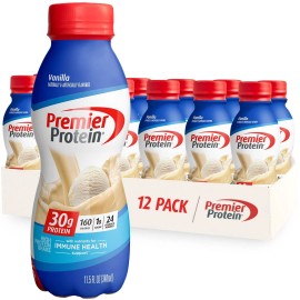 Premier Protein Shake, Vanilla, 30g Protein, 1g Sugar, 11.5 fl oz, 12 Pack