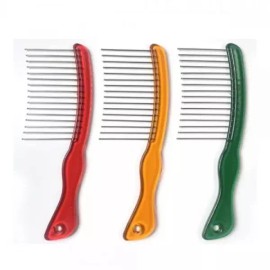 투명 컬러 파마 가발빗 철빗 철도끼빗 빅사이즈 헤어브러쉬 [3 초록] Transparent Color Perm Wig Comb Metal Comb Large Size Hair Brush [3 Green]