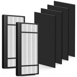 2 HEPA + 4 Carbon Filter, Compatible with Honeywell H Filter, True HEPA Replacement Filters H Compatible with Honeywell HRF-H1 HRF-H2 Fits Model HPA050, HPA150, HPA060, HPA160, HHT055, HHT155 Series