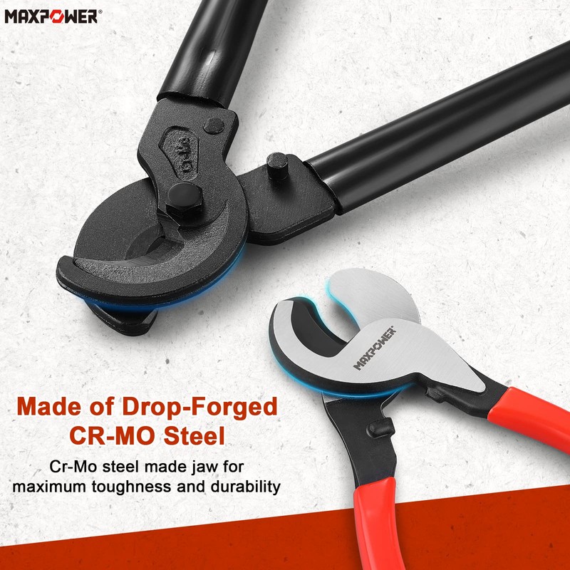 MAXPOWER Cable Cutters Set, 10-inch and 14 in-ch Heavy Duty