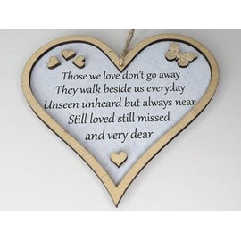 Chirpy & Goose Condolence Keepsake | Loving Remembrance Gift | Sympathy Keepsake | 12 cm x 13 cm Wooden Heart Sign