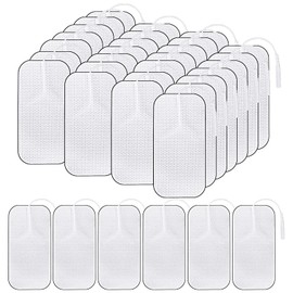 40 Stück Zehn Elektroden Pads, 4 X 8cm Grosse Zehn Elektroden Pads Wiederverwendbar, Selbstklebendes Zehn Elektroden Gerät mit 2mm Kabelanschluss, Zehn Elektroden Latex Frei, für Elektrotherapie