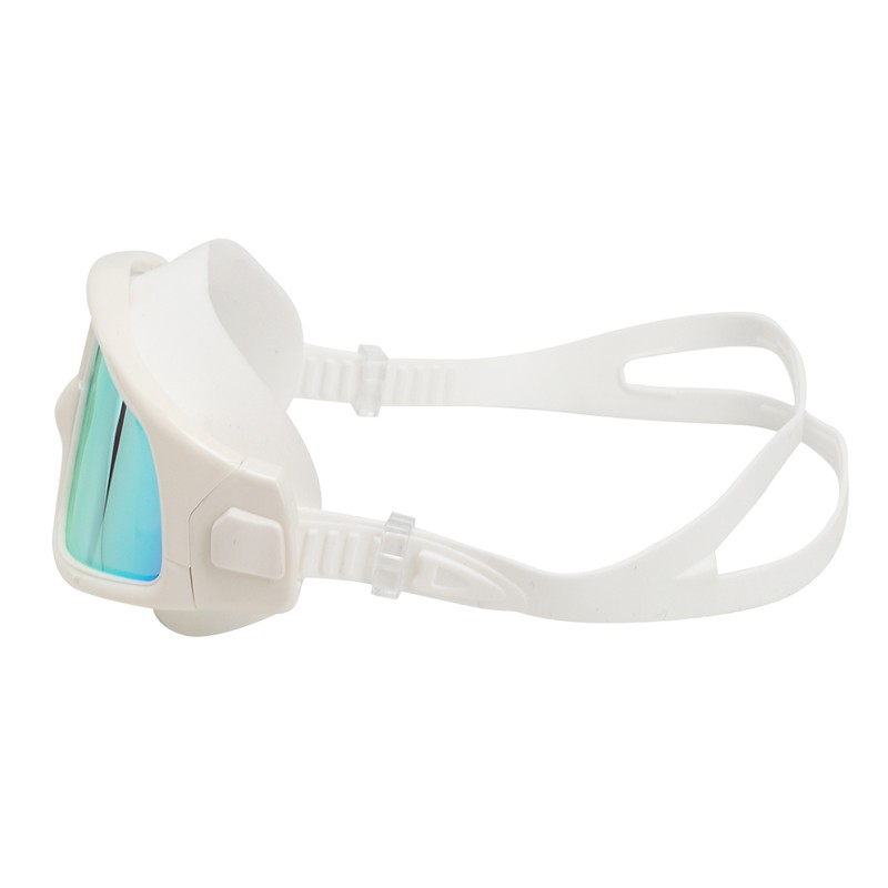 Adult Large Frame Waterproof Antifog Swimming Goggles Electroplate Plain Glass