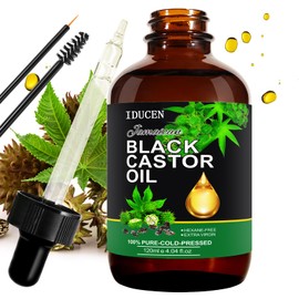 120ml Jamaican Black Castor Oil, Organic Body Massage Castor Oil, Castor Oil Organic Cold Pressed Unrefined, Hair Treatment Oil for Eyelashes, Eyebrows Growth, Skin Moisturizer