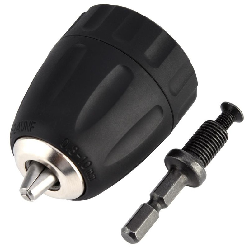 Quick Release Drill Chuck, 3/8-24UNF 0.8-10 mm Keyless Drill Chuck
