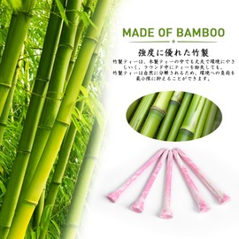 T-711 Bamboo Golf Tees, Stylish, Long Tees, 2.8 inches (70 mm) & 3.3 inches (83 mm), Choose from 2 Sizes, 50 Pieces, 60 Pieces, 100 Pieces, 200 Pieces, Large Capacity Pack, Nice Colors, Durable