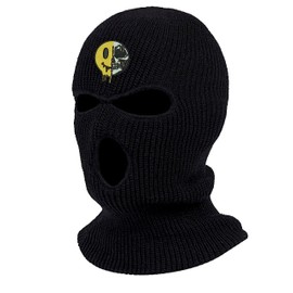 Skeleton Zombie Smile Face Graphic Printed Three Hole Ski Mask Balaclava (Black)