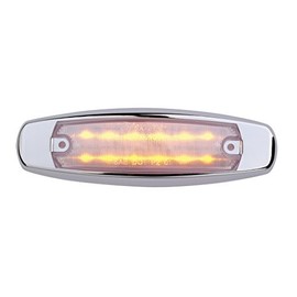 Maxxima M20332YCL Amber 6" LED Clear Lens Clearance Marker Light with Stainless Steel Bezel