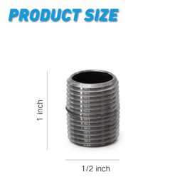 1/2"x1" Industrial Pipe, Home TZH 10 Pack Iron Pipe, Heavy Duty Pre-Cut Steel Pipe, Threaded Metal Pipe for Industrial Vintage Style DIY Project/Furniture/Shelving Decoration (1/2"x1"(closed), Grey)