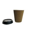 Signature Packaging Ripple Hot Cups with Lids for Coffee and
