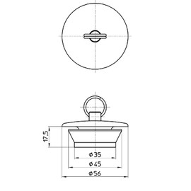 Sanei Faucet W-type Rubber Stopper for Bath