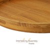 MAGIGO 24 Inches Extra Large Round Teak Wood Ottoman Tray